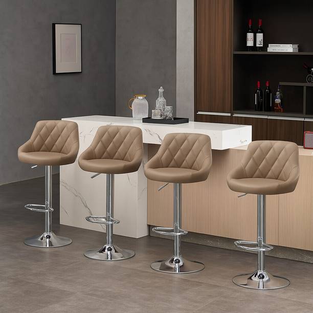 Oakcraft Pack of 4 Louver Bar Stool for Breakfast Dining Stool Kitchen Island Counter Solid Wood Bar Stool
