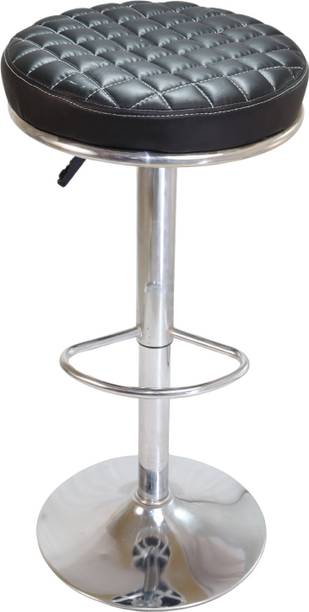 GalaxyGraceFurniture "Modern Black Bar Stool: Adjustable Height Leatherette Bar Stool
