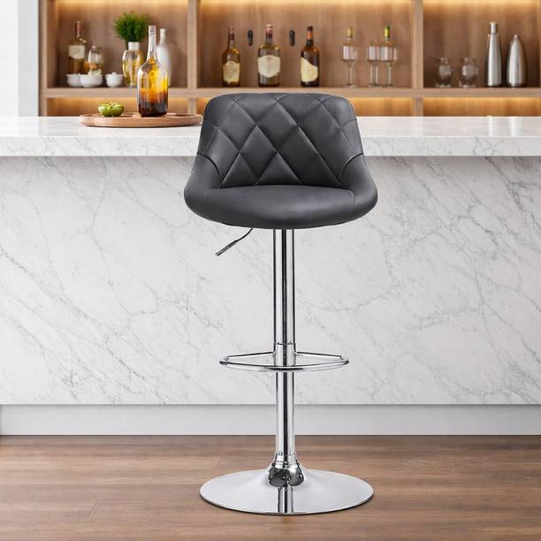 Flipkart Perfect Homes NOA Adjustable Bar Stool with Back Support | Hydraulic Bar Chair Metal Bar Stool
