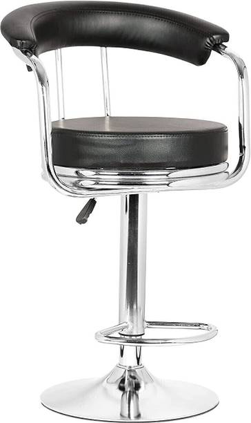 KRISHTA Classic Black Revolving | Height Adjustable | Kitchen / Café / Stores / Leatherette Bar Stool