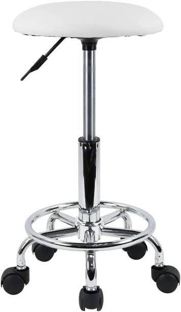 CRAFTSPEN Swivel Rolling Stool Height 18 to 22 inches Adjustable PU Leather Office Metal Bar Stool