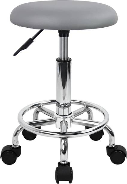 CRAFTSPEN Swivel Rolling Stool with Footrest Height 18 to 22 inches Adjustable Metal Bar Stool