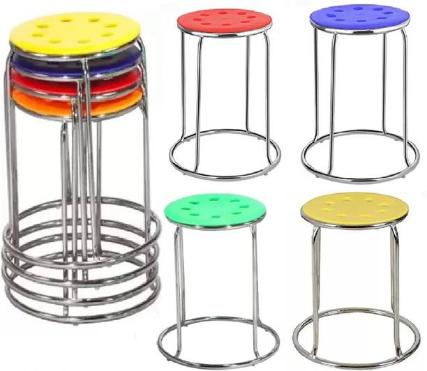 TOBY Multipurpose use 4 Stool for bar & restaurant/home and office/classroom/café Metal Bar Stool