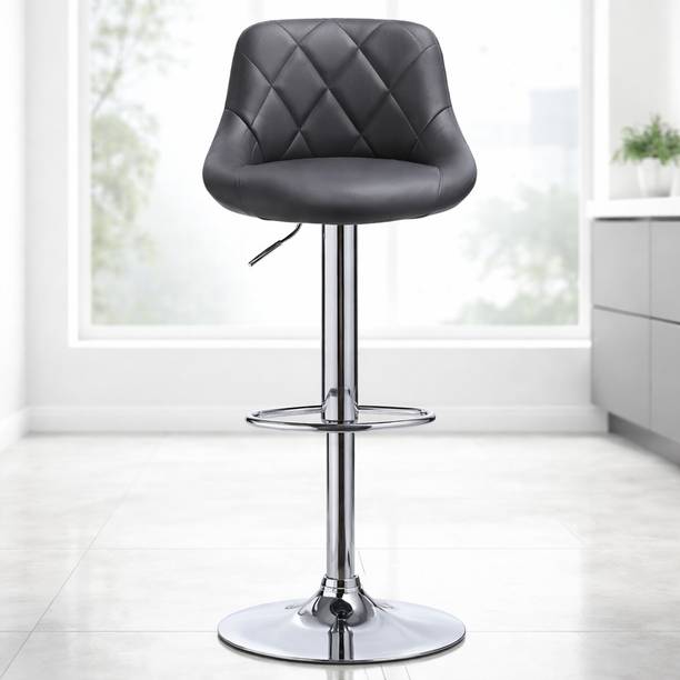 FUGO Adjustable Bar Stool with Back Support | Hydraulic Bar Chair Metal Bar Chair