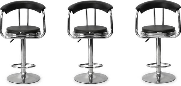 SOMRAJ Mulitpurpose Height Adjustable Home kitchen Bar stool (3 pc) Leatherette Bar Stool