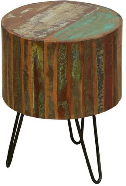 Saffron Round Stool Mango Solid Wood Bar Stool