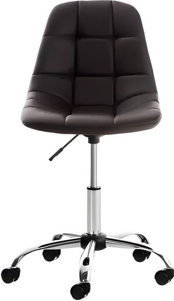 DSR 219 Mid-Back Armless Chair for Small Space, Living Room, Make-up, Studying Leather Bar Chair