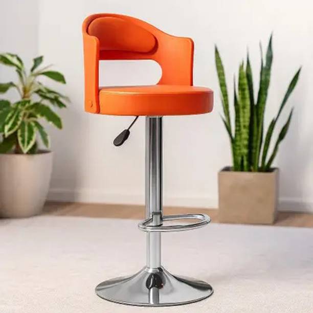 FUGO Adjustable Bar Stool with Back Support | Hydraulic Bar Chair Metal Bar Chair