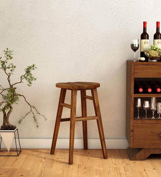 Custom Decor Solid Sheesham Wooden Japanese Style Bar Table - Natural Finish Solid Wood Bar Stool