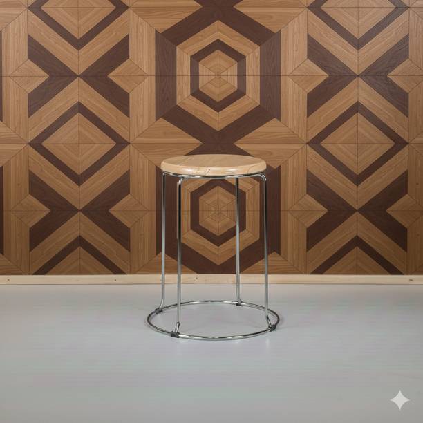 TheGoodLuck Utility Stool with Aesthetic Appeal – Wood/Metal Hospital Food Stool