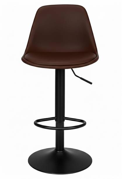 SEATFIT Modern Adjustable Bar Stool with Cushioned Seat & Matte Black Base Plastic Bar Stool