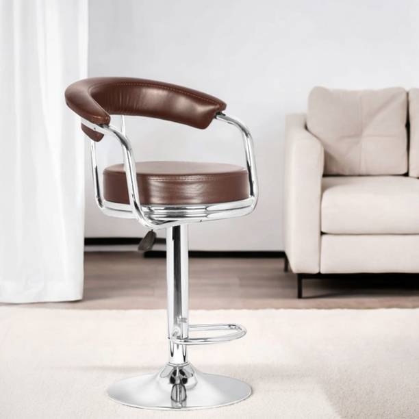MAESTRO SEATING SYSTEMS Brown bar stool chair with Seat cushion Adjustable Height Chrome Base Chair Leatherette Bar Chair