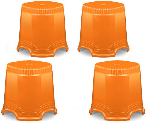 MAHARAJA Neo Plastic Sitting Stool for Indoor or Outdoor | Kitchen | 14 In | Set of 4 Plastic Bar Stool