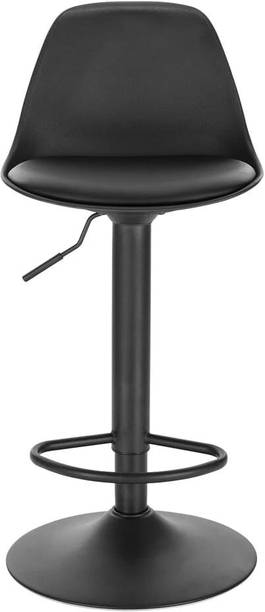 SEATFIT Modern Adjustable Bar Stool with Cushioned Seat & Matte Black Base Plastic Bar Stool