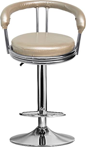 RW REST WELL RW-121 Trendy Leatherette Multipurpose Bar Stool/Kitchen Chair(Beige- Pack 1)| Metal Bar Stool