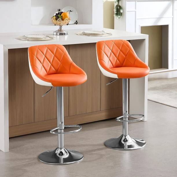 CHAIRTECH ®Pack of 2 Bar Stool & Chair | Upto 3 years of Warranty on the Product Leatherette Bar Chair