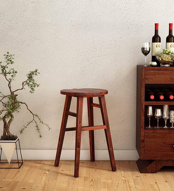 Custom Decor Solid Sheesham Wooden Japanese Style Bar Table - Teak Finish Solid Wood Bar Stool