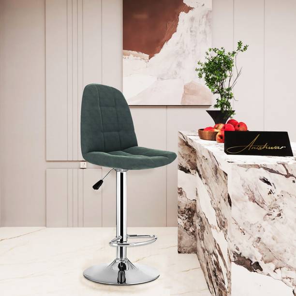 Decorvatsa Adjustable Height Swivel Bar Chair with Foot Rest Metal Bar Chair