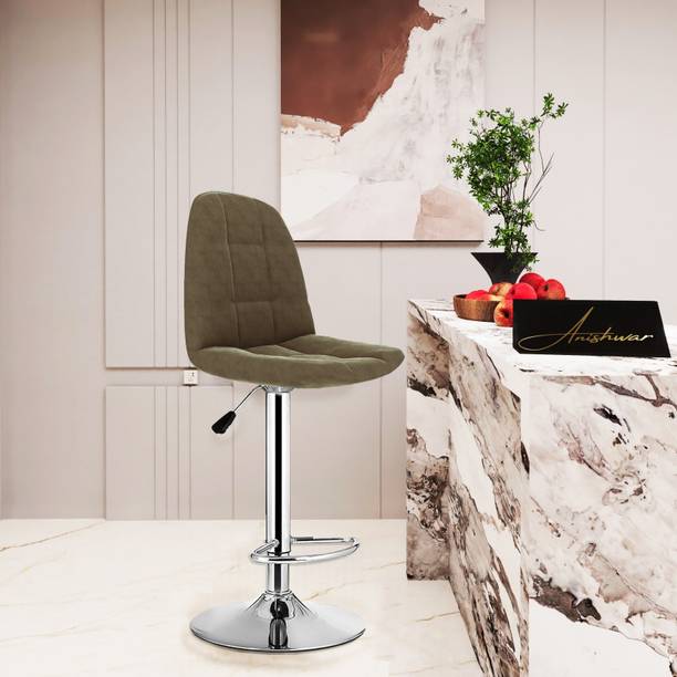 Decorvatsa Adjustable Height Swivel Bar Chair with Foot Rest Metal Bar Chair
