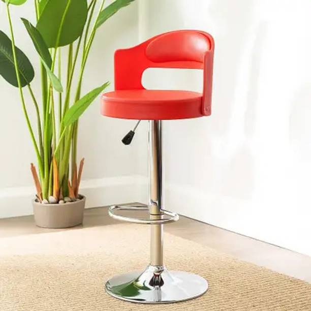 FUGO Adjustable Bar Stool with Back Support | Hydraulic Bar Chair Metal Bar Chair