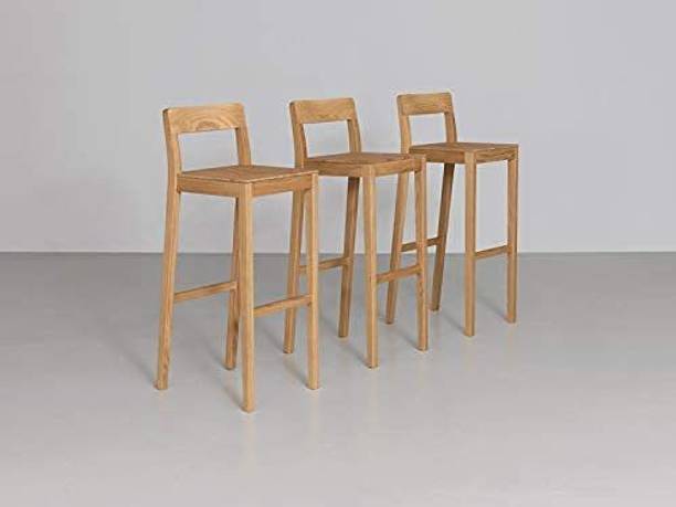 GenuineDecor Simple Wooden bar Chair Solid Wood Bar Chair
