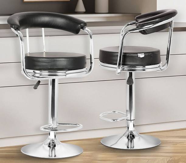 Da URBAN Classic Black Pack of 2| Revolving | Height Adjustable | Kitchen&Café| Leatherette Bar Stool