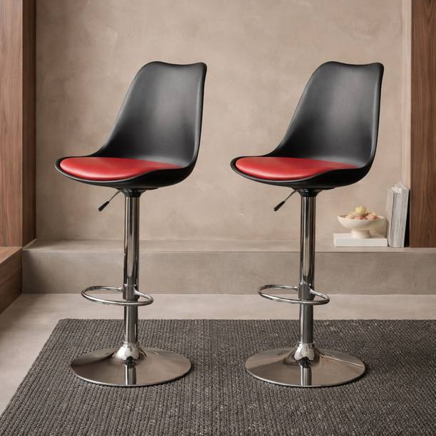 ACTIVA Rapid Bar Stool with Adjustable Height|Swivel Chair for Bar/Cafe - Set of 2 Metal Bar Stool