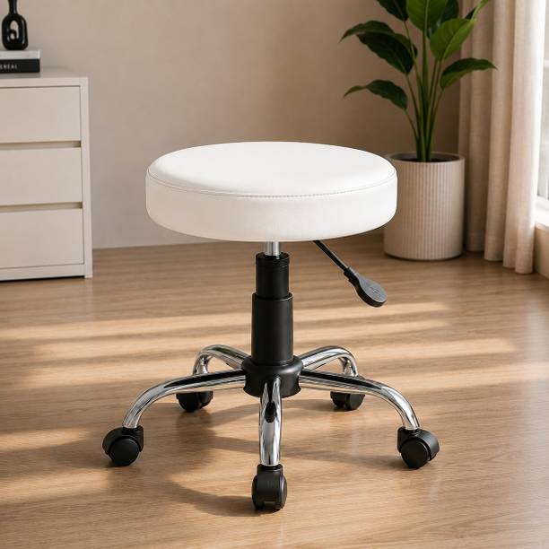 SKYE Octus Round Height Adjustment, Cushioned Seat, 360° Swivel Leatherette Bar Stool