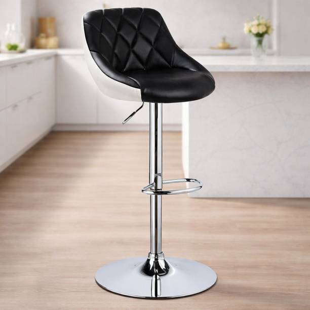 Flipkart Perfect Homes NOA Adjustable Bar Stool with Back Support | Hydraulic Bar Chair Metal Bar Stool