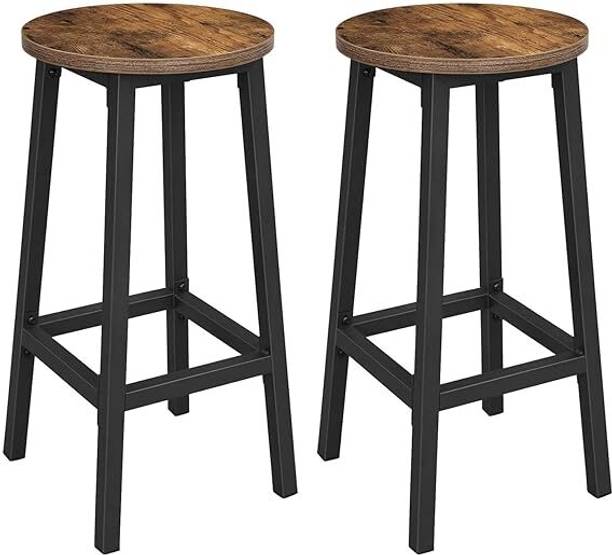 Indian Decor 45270 Set of 2 Bar Stools, Tall Kitchen Stools, Sturdy Steel Frame Metal Bar Chair