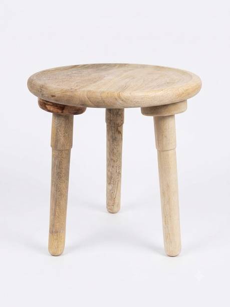 classiconline Round Stool natural for Living Room, Bedroom & Home Decor 12x12 Solid Wood End Table