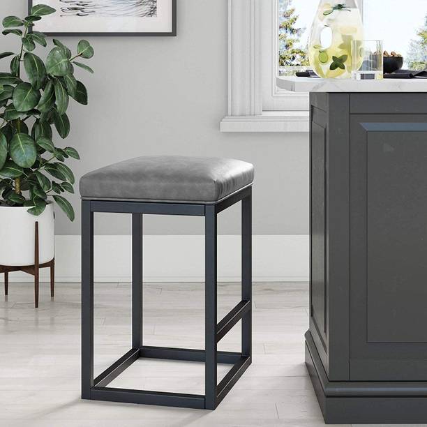 Indian Decor 21084 Bar Stool / Breakfast Stool with Cushion and Metal Base 24" Metal Bar Chair