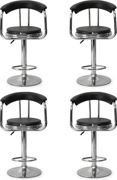 APPLE FURNITURE Adjustable Height Kitchen Bar Reception Stool, Pack of 4 Metal Bar Stool