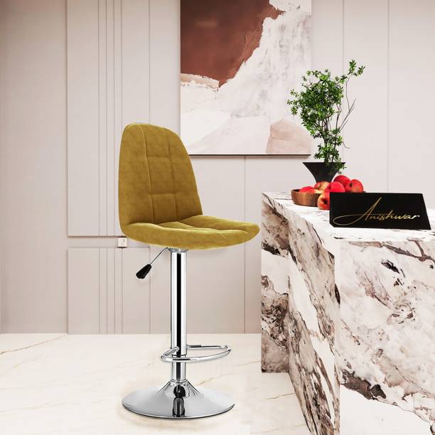 Decorvatsa Adjustable Height Swivel Bar Chair with Foot Rest Metal Bar Chair