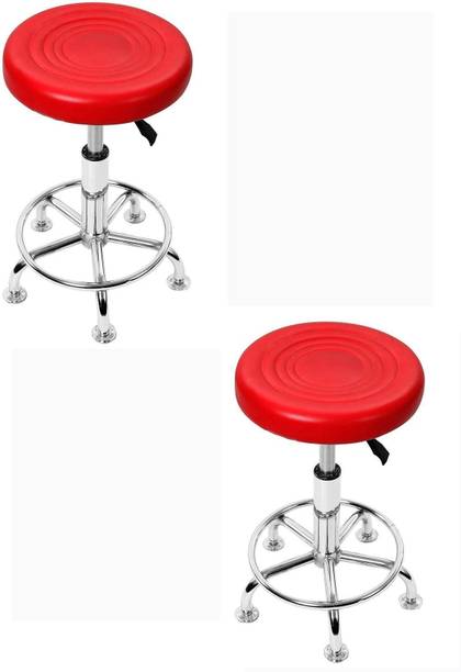 Trends Stool with Adjustable Height and Chrome Base Stool (Red) Foam Bar Chair