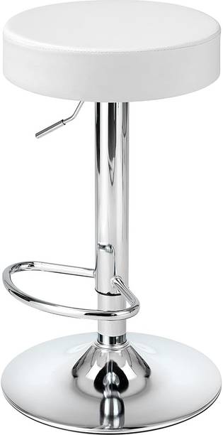 CRAFTSPEN Round Bar Stool PU Leather with Footrest 15.2x14x32.7 Height Adjustable Metal Bar Stool