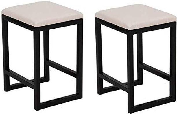 Indian Decor 45214 Nordic Dressing Table Stool Faux Leather Upholstered Metal Bar Chair