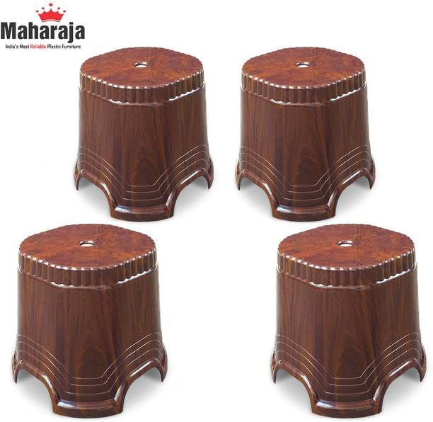 MAHARAJA Neo Plastic Sitting Stool for Indoor or Outdoor | Kitchen | 14 In | Set of 4 Plastic Bar Stool