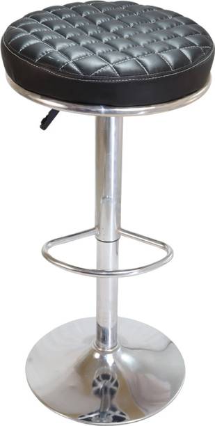 GalaxyGraceFurniture "Modern Black Bar Stool: Adjustable Height Leatherette Bar Stool