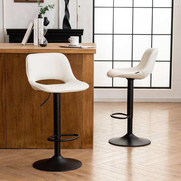 CHAIRTECH Pack of 2 Unique Bar Stool Leather Base Leatherette Bar Stool Leatherette Bar Stool