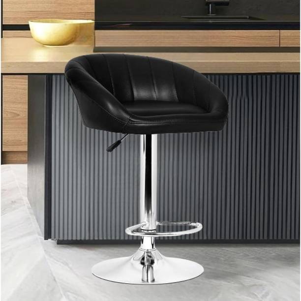 Da URBAN Mini Black Plain | Revolving | Height Adjustable | Kitchen \ Café \ Store | Leatherette Bar Stool
