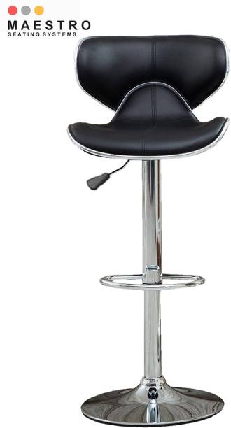 MAESTRO Horse Bar Stool Chair Height Adjustable 360° Swivel For Kitchen Café bar (Black) Leatherette Bar Stool