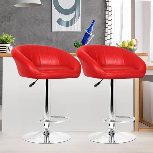 Da URBAN Mini Red Pack of 2 | Revolving | Height Adjustable | Kitchen \ Café \ Store | Leatherette Bar Chair