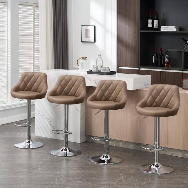 CHAIRTECH ® Pack of 4 Bar Stool & Chair | Upto 3 years of Warranty on the Product Leatherette Bar Chair