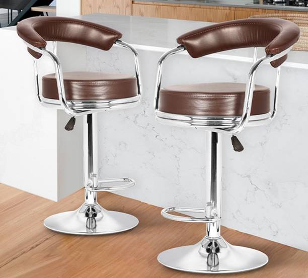 Da URBAN Classic Brown Pack of 2 Revolving Kitchen / Café / Stores Bar Stool Brown Leatherette Bar Stool