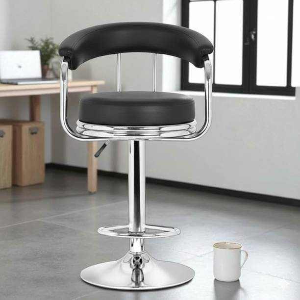 Vistro PREMIUM LEATHER & CHROME COLLECTION Leather Bar Stool