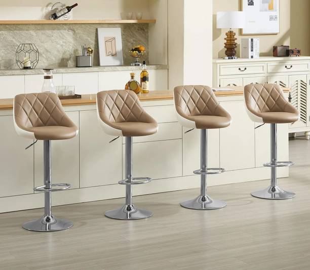 CHAIRTECH ® Pack of 4 Bar Stool & Chair | Upto 3 years of Warranty on the Product Leatherette Bar Chair