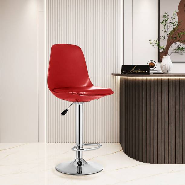 Decorvatsa Adjustable Height Swivel Bar Chair with Foot Rest Metal Bar Chair