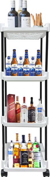 POWEREST 4 Shelves Plastic Bar Trolley