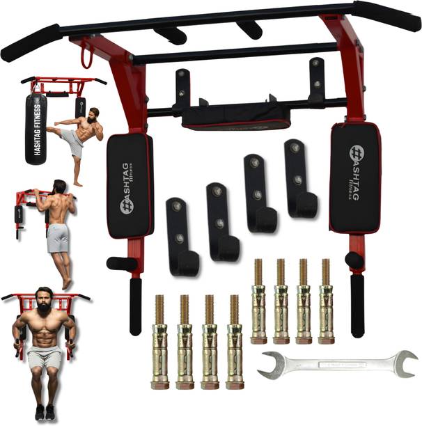 HASHTAG FITNESS wall mount pull up bar strength training equipment with hanging bar Dip Station
